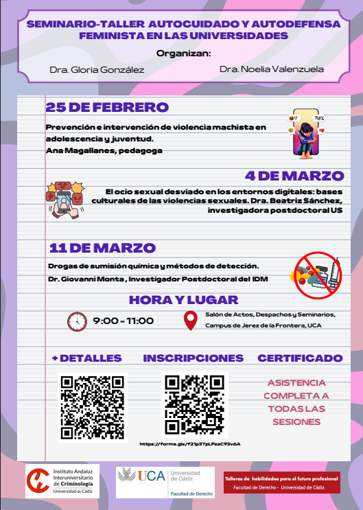 El IAIC organiza el SEMINARIO-TALLER AUTOCUIDADO Y AUTODEFENSA FEMINISTA EN LAS UNIVERSIDADES, ab...