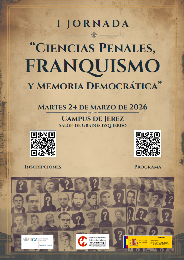 El 24 de marzo se celebrará la I Jornada “Ciencias Penales, Franquismo y Memoria Democrática”